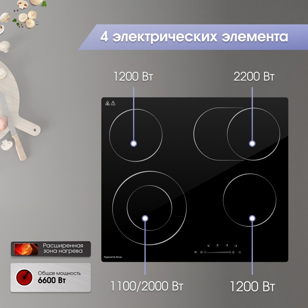 Варочная поверхность Zigmund & Shtain CN 43.6 B черный - ForteMarket Варочная поверхность Zigmund & Shtain CN 43.6 B черный купить,0