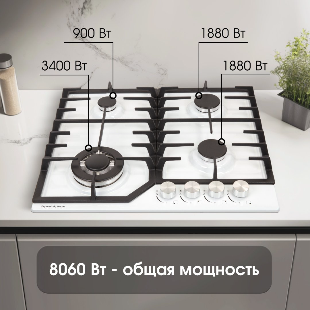 Варочная поверхность Zigmund &amp; Shtain G 22.6 W белый купить,NaN