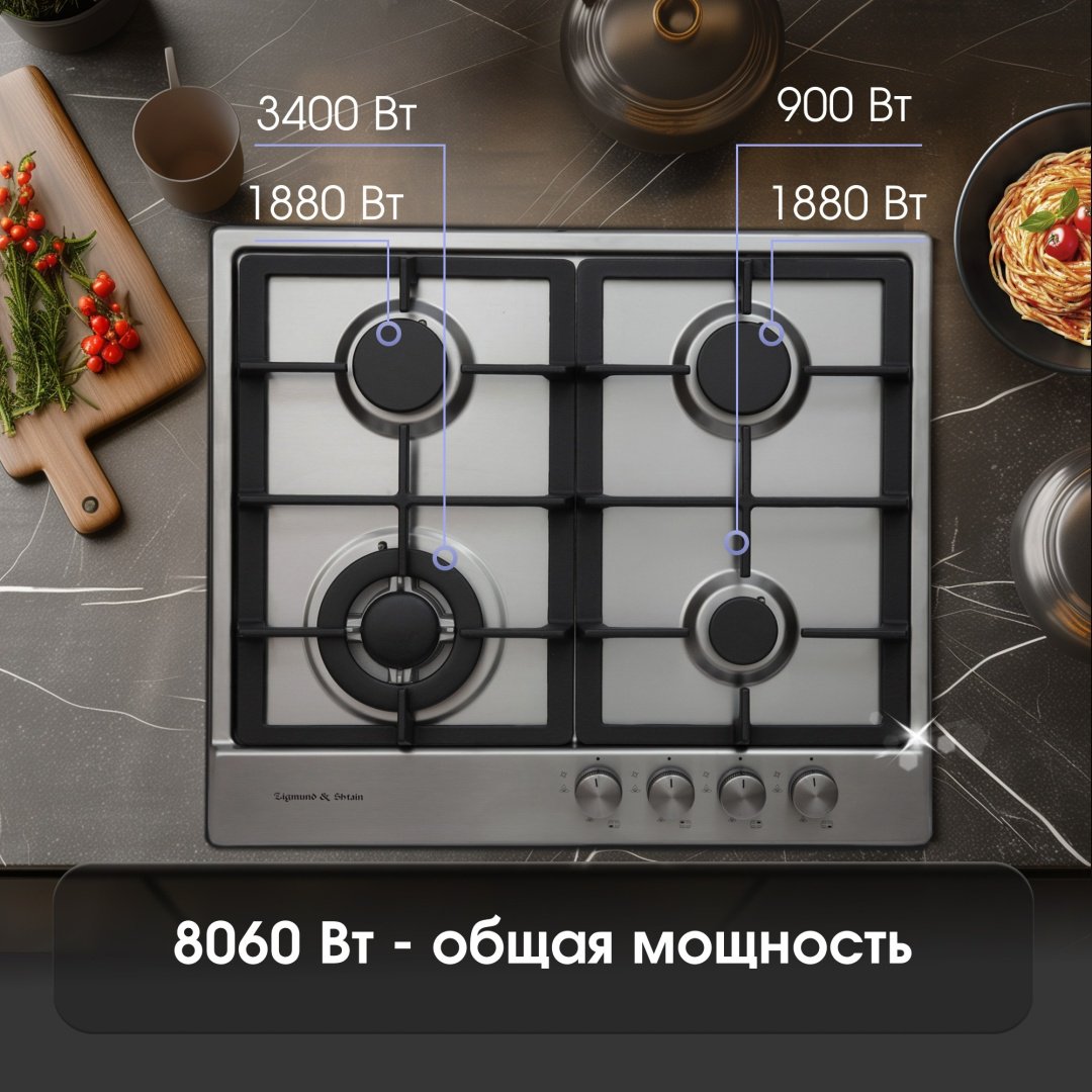 Варочная поверхность Zigmund &amp; Shtain GN 128.61 S серебристый купить,0