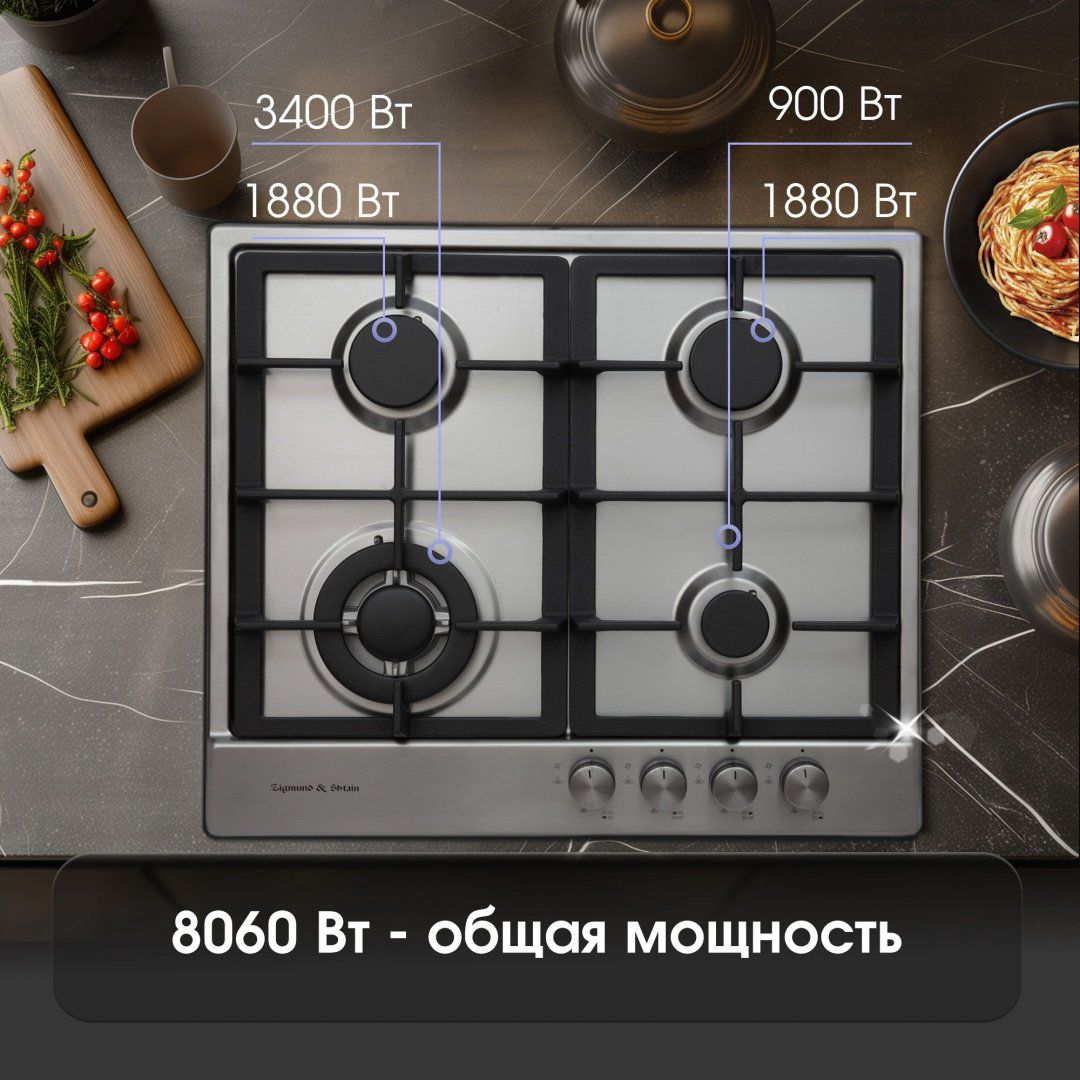 Варочная поверхность Zigmund &amp; Shtain GN 128.61 S серебристый купить,NaN