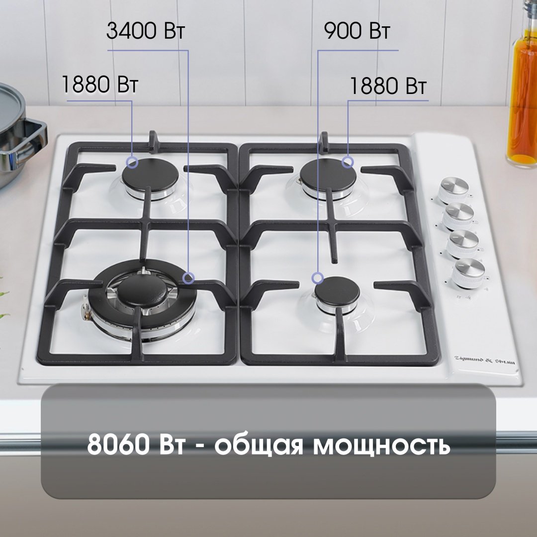 Варочная поверхность Zigmund & Shtain GN 98.61 W белый - ForteMarket Варочная поверхность Zigmund & Shtain GN 98.61 W белый купить,0