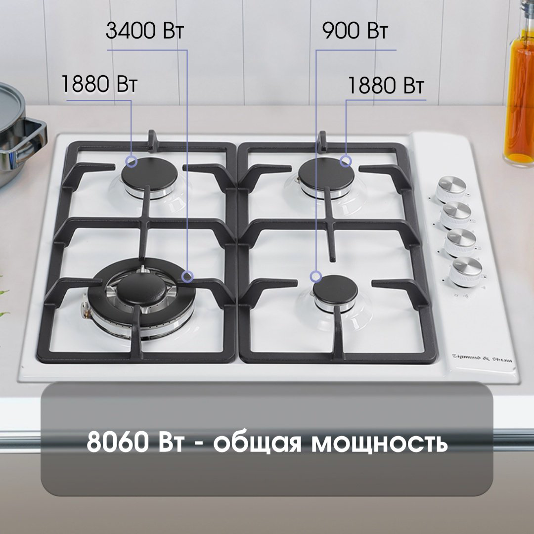Варочная поверхность Zigmund &amp; Shtain GN 98.61 W белый купить,NaN
