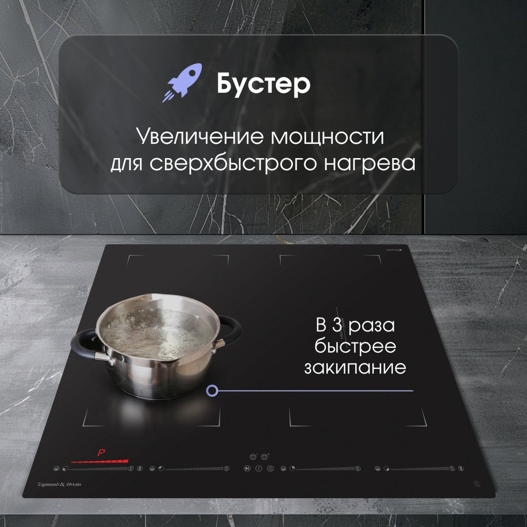 Варочная поверхность Zigmund &amp; Shtain CI 29.6 B черный купить,NaN