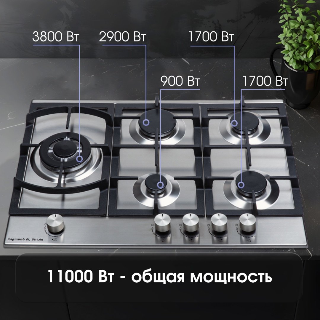 Варочная поверхность Zigmund &amp; Shtain G 14.7 S стальной купить,0