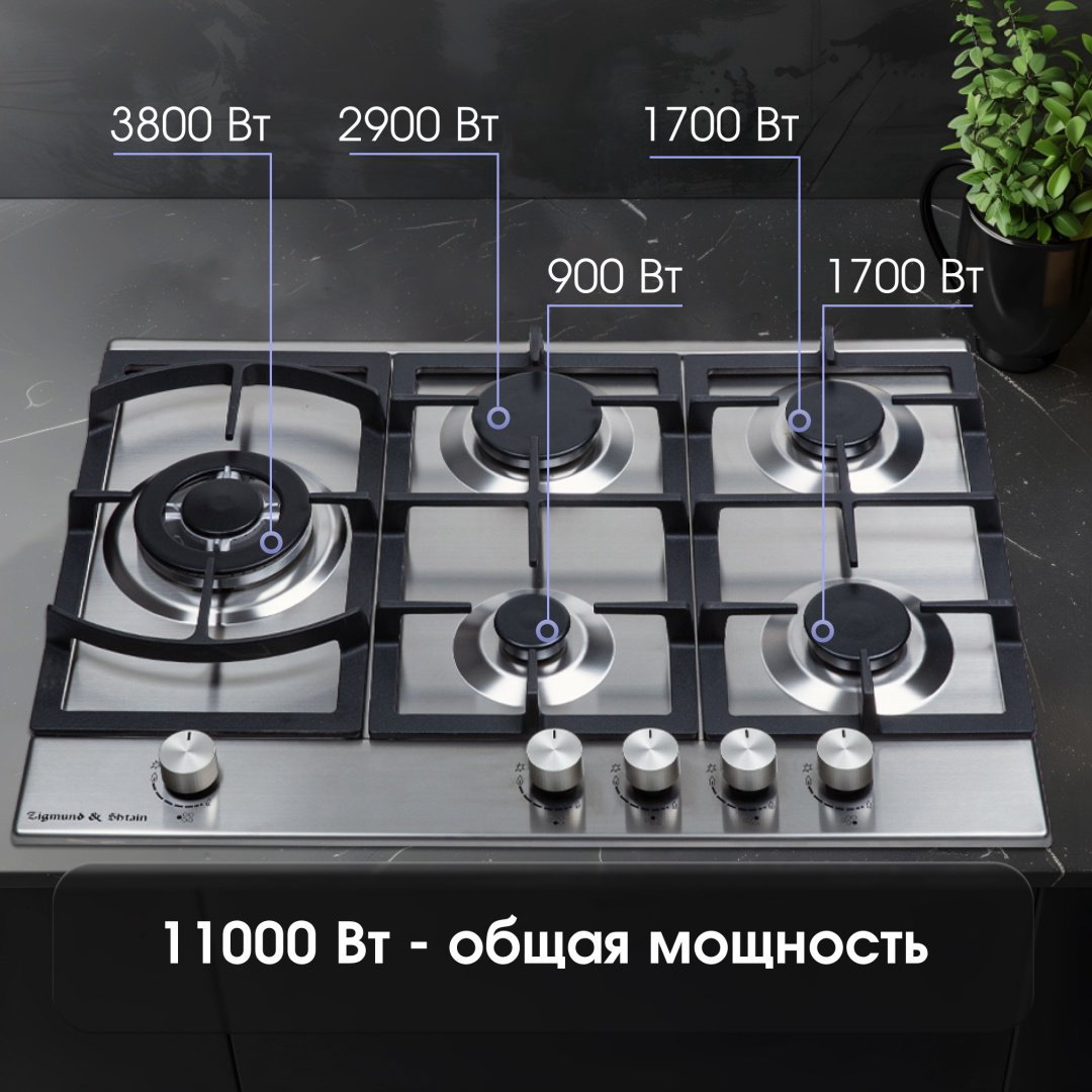 Варочная поверхность Zigmund &amp; Shtain G 14.7 S стальной купить,NaN