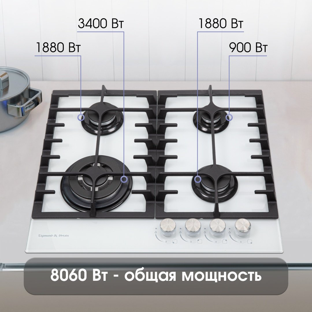 Варочная поверхность Zigmund &amp; Shtain MN 197.61 W белый купить,NaN