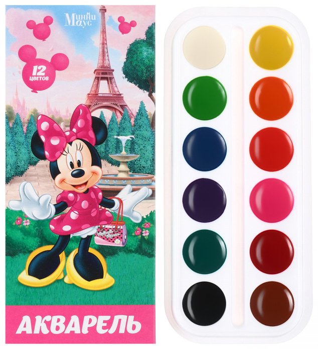 Акварельные Disney 10328123, Минни Маус мультиколор 12 шт 2 мл купить,NaN