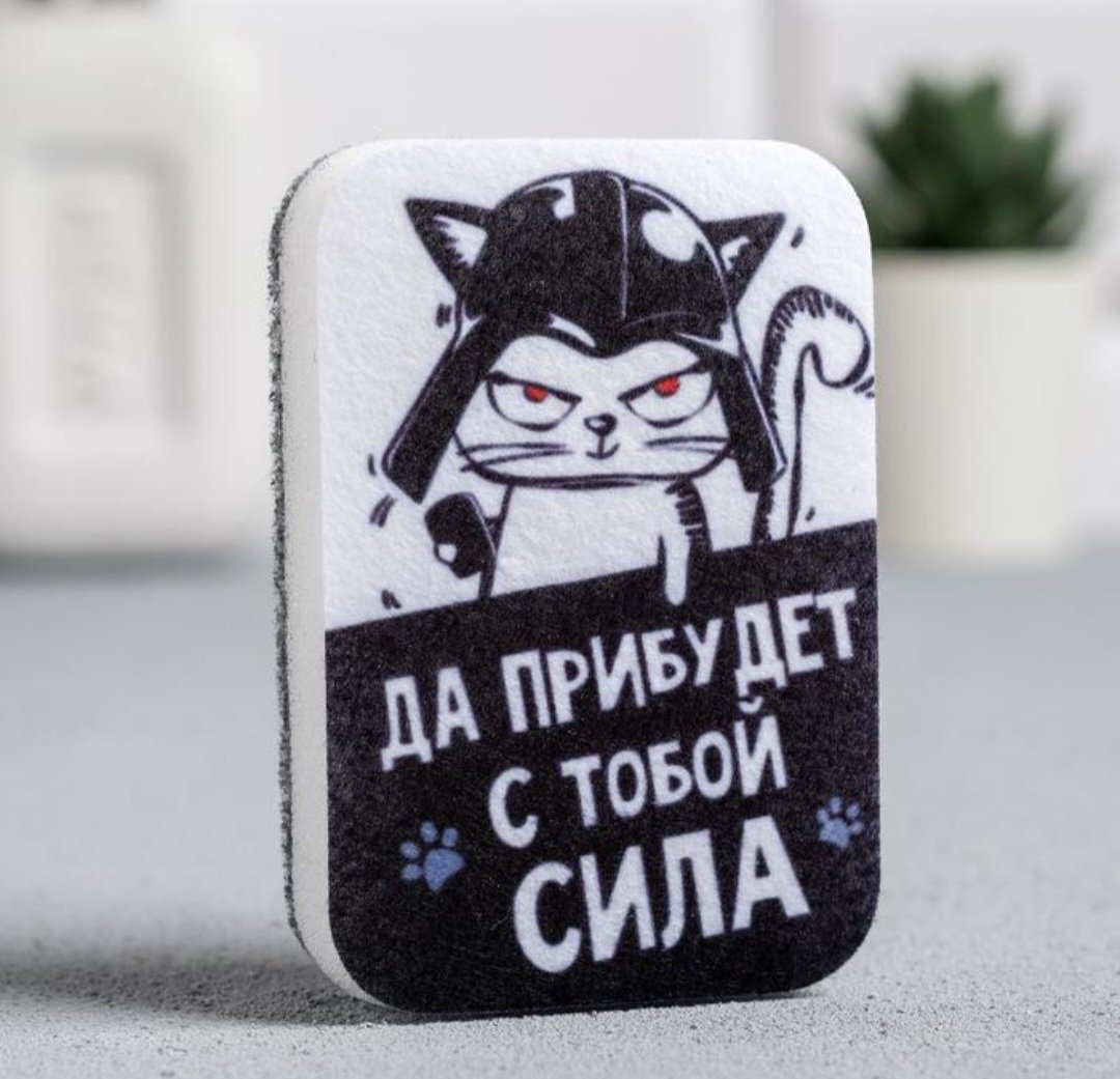 Губка для посуды Sima-land Да прибудет с тобой сила 1 шт, поролон, абразив купить,NaN