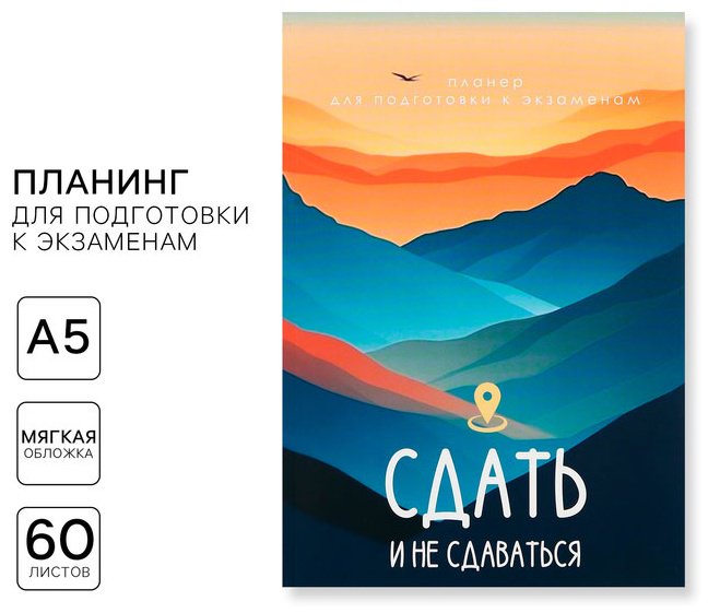 Планинг ArtFox Планер для подготовки к экзаменам «Горы», A5, 60 л, мультиколор купить,NaN