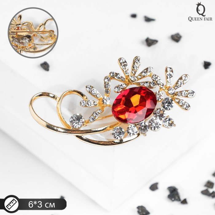 Брошь Queen fair бижутерный сплав, стекло, стразы купить,NaN