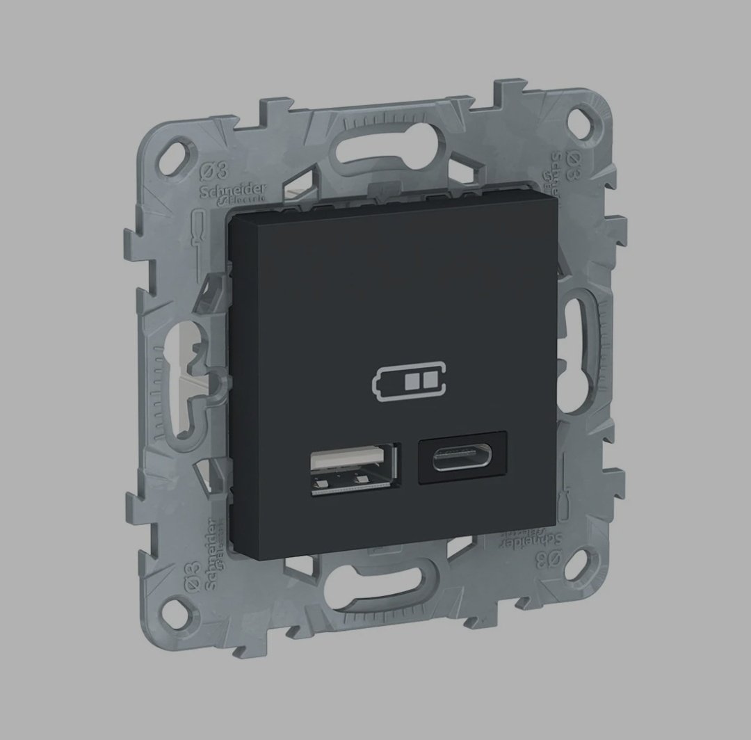 Schneider Electric встраиваемая Unica NU501854, USB-розетка