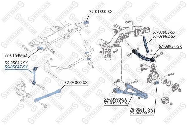 Stellox стойка стабилизатора 56-05047-SX купить,4887