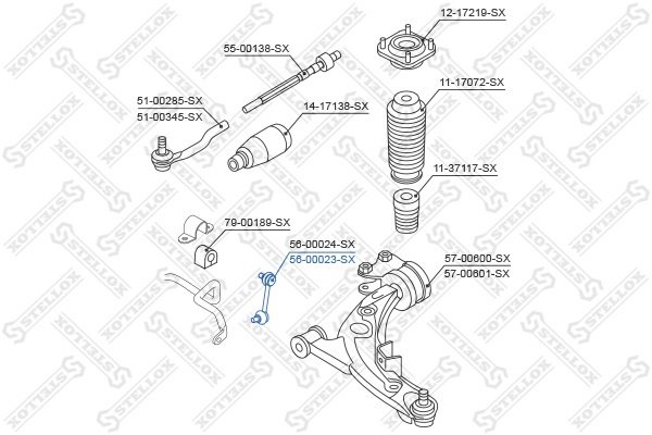 Stellox стойка стабилизатора 5600023SX купить,4757