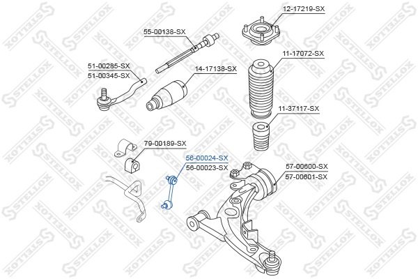 Stellox стойка стабилизатора 5600024SX купить,4954