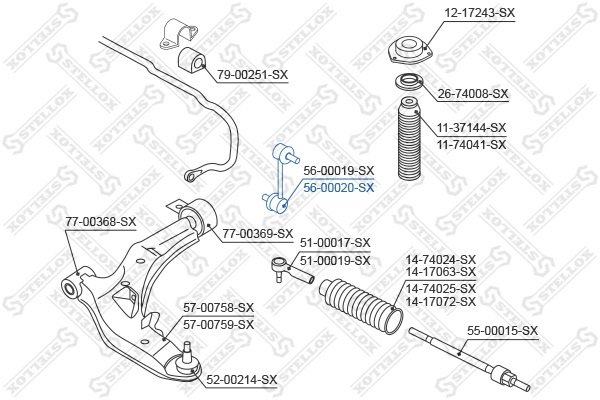 Stellox стойка стабилизатора 56-00020-SX купить,3282