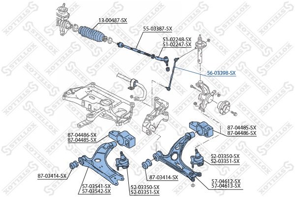 Stellox стойка стабилизатора 56-03398-SX купить,3007