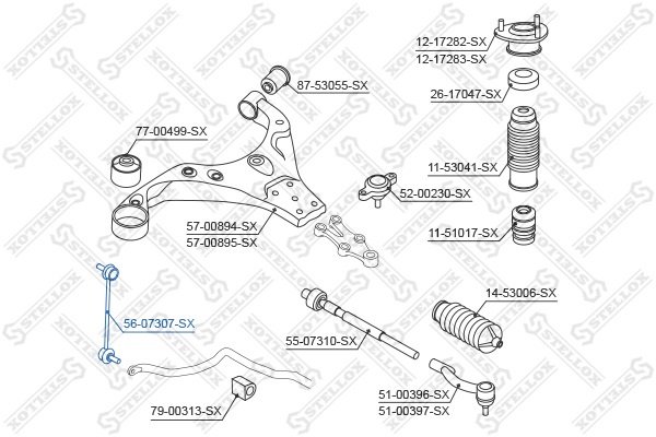 Stellox стойка стабилизатора 56-07307-SX купить,2995