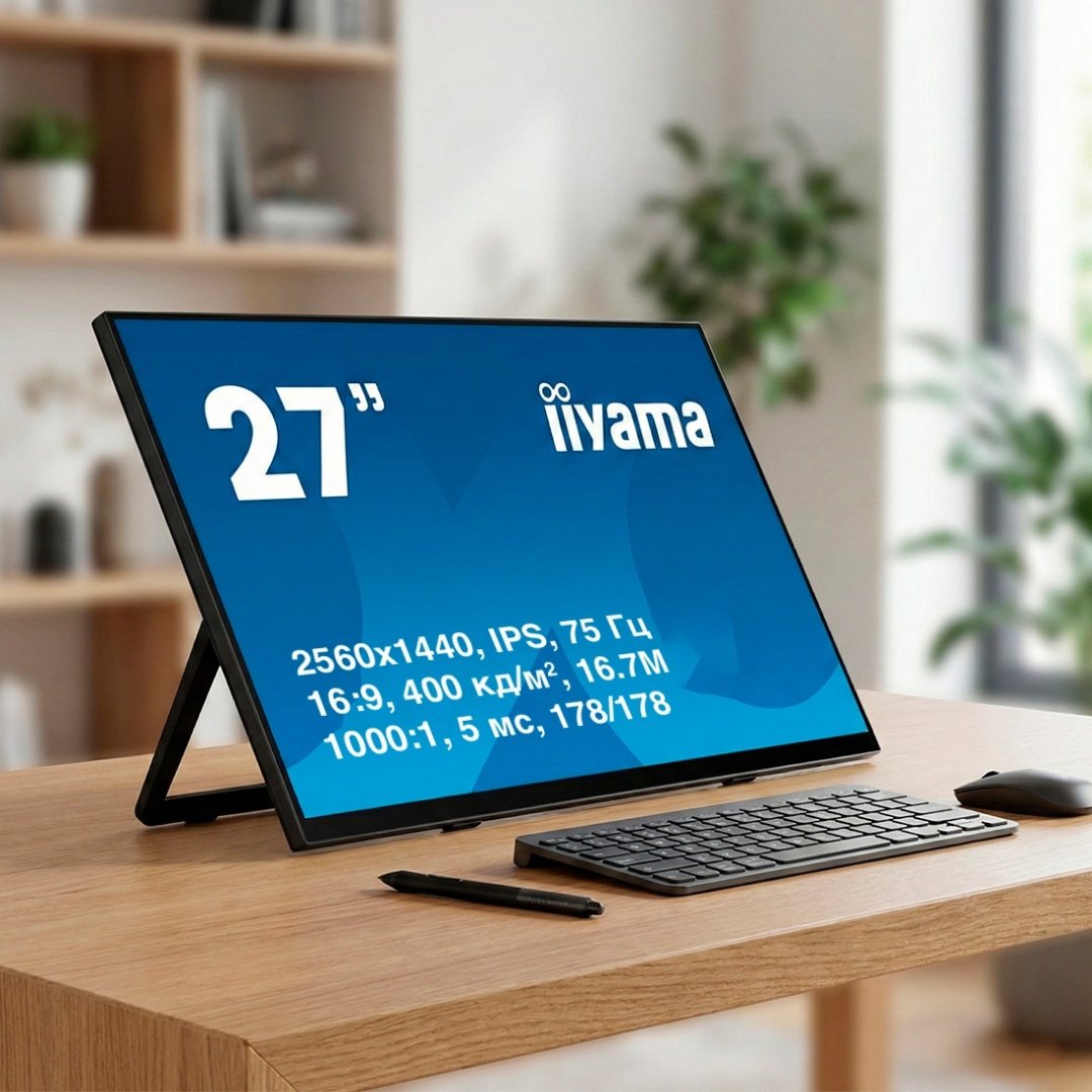 Монитор 23.8" Iiyama T2755QSC-B1 черный