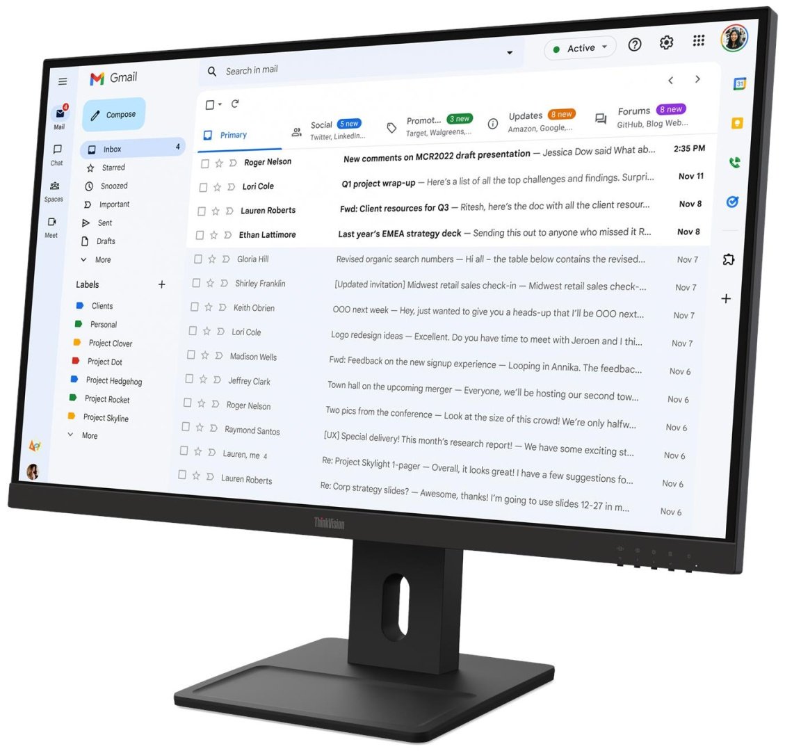Монитор 27" Lenovo 64BCMAT4EU черный