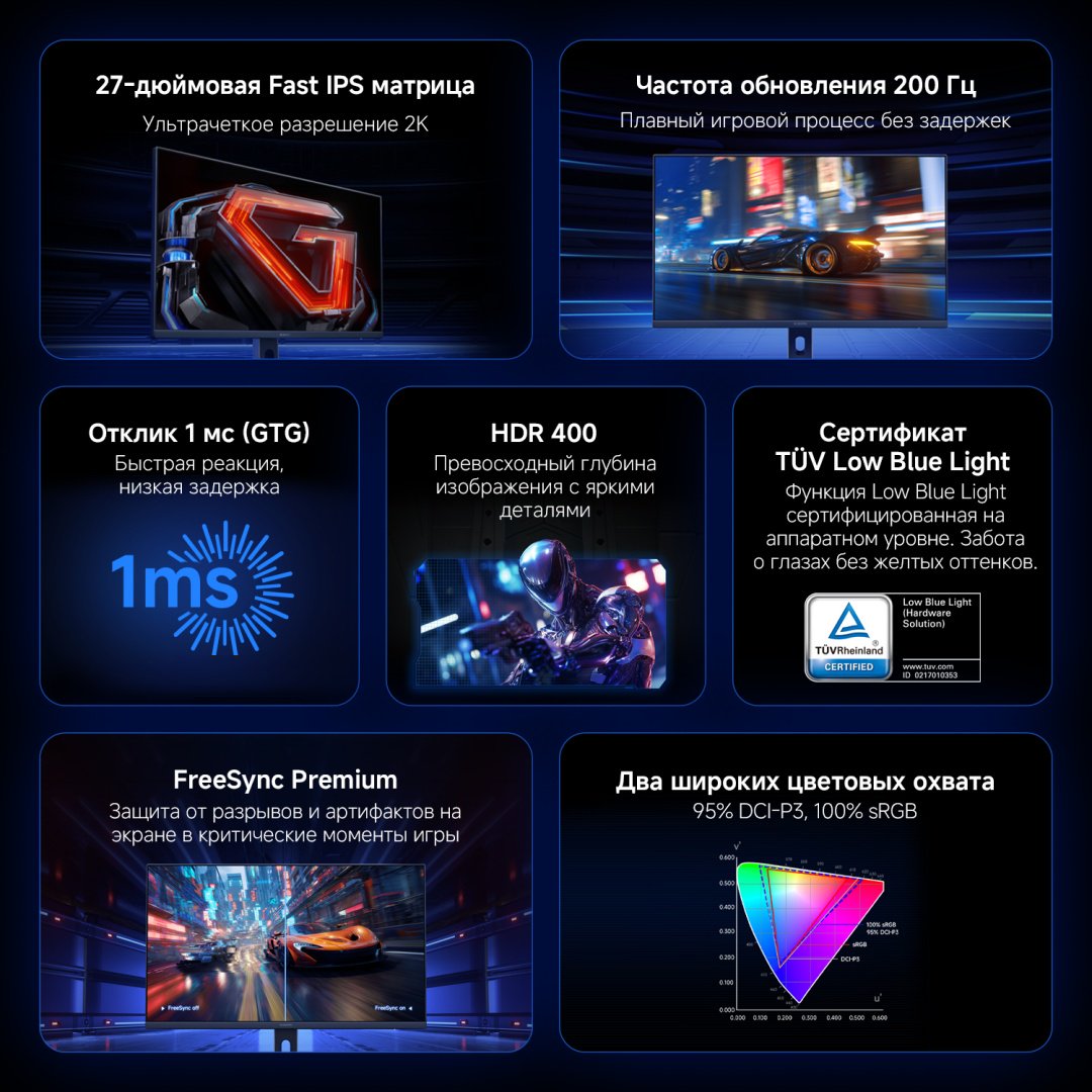 Монитор 27" Xiaomi 2K Gaming Monitor G27Qi 2026 черный