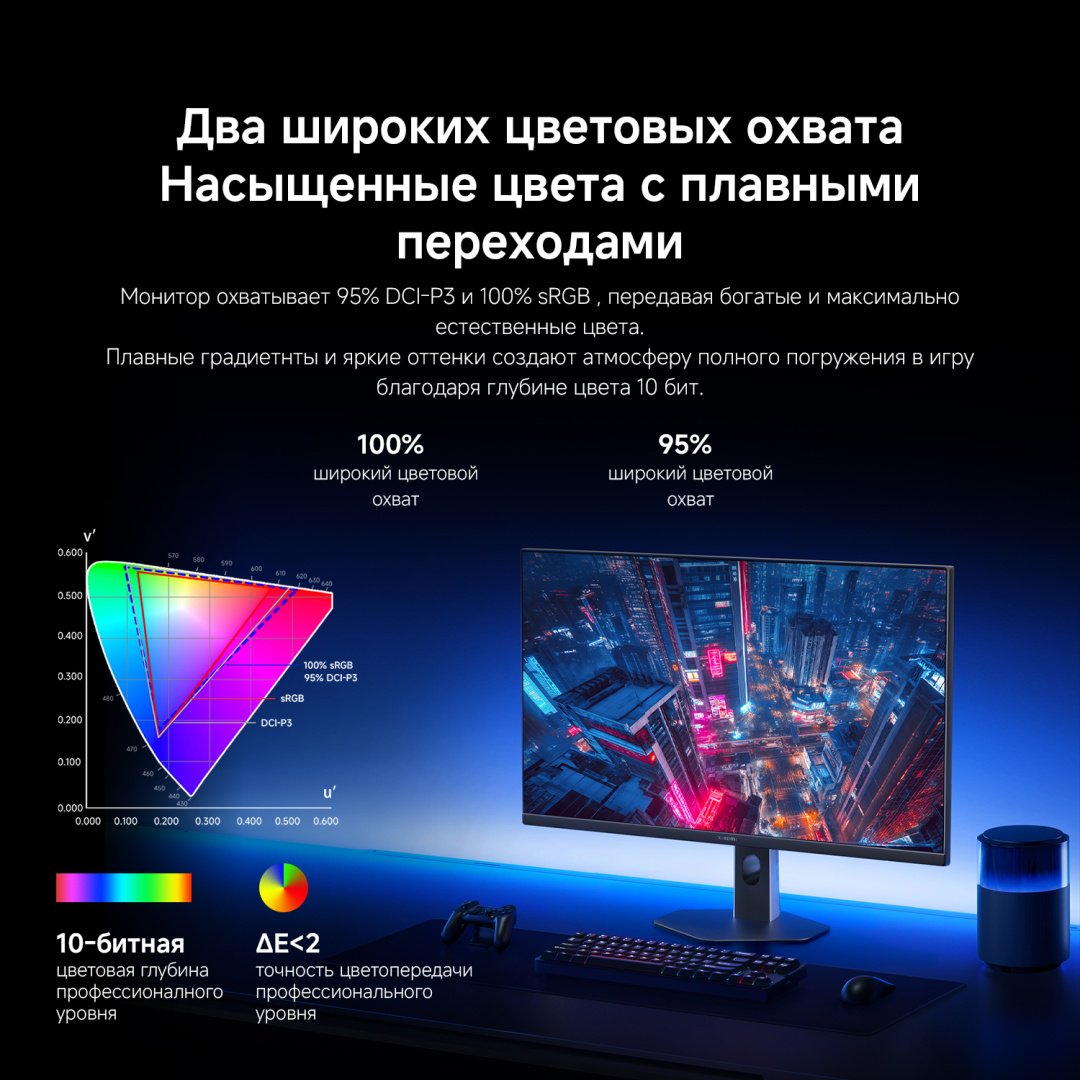 Монитор 27" Xiaomi 2K Gaming Monitor G27Qi 2026 черный купить,115041