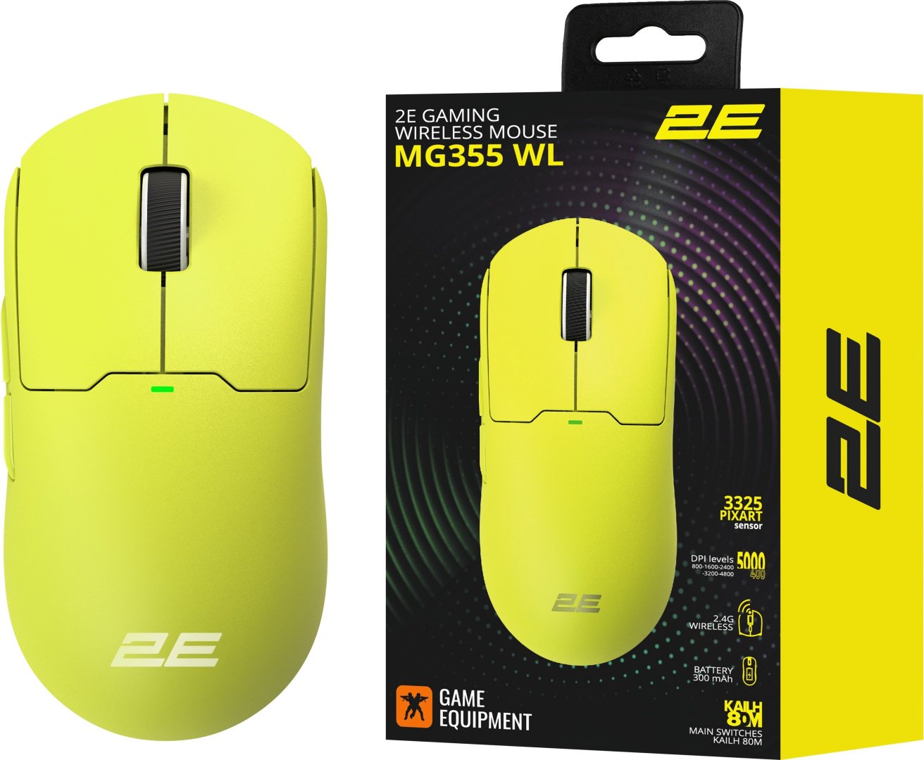 Мышь 2E GAMING MG355 WL желтый купить,17313