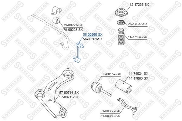 Stellox стойка стабилизатора 56-00360-SX купить,3626