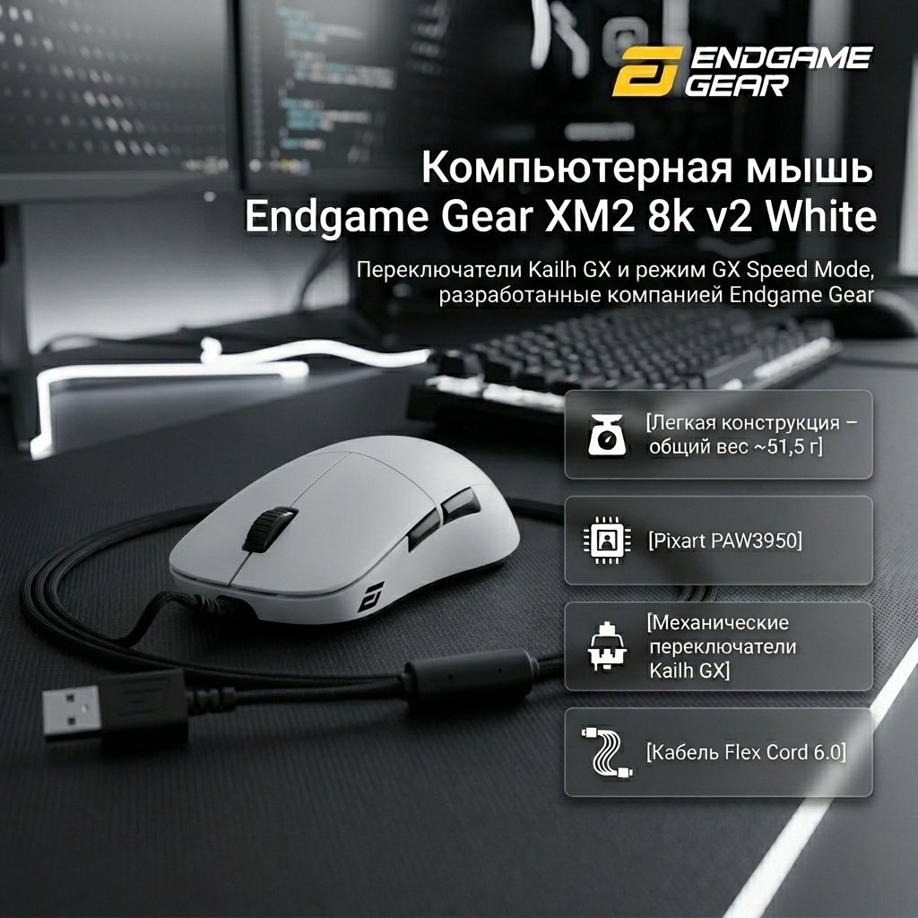 Мышь Endgame Gear XM2 8k v2 белый