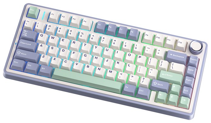 Клавиатура AULA F75 Light Purple+Beige+Light Green молочный купить,NaN
