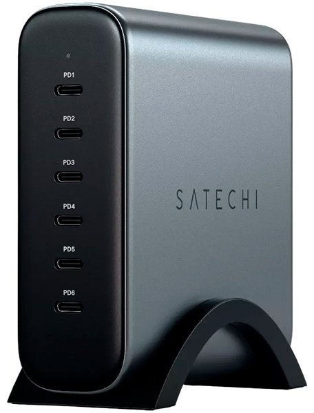 Зарядное устройство Satechi Satechi 200W USB-C 6-Port PD GaN Charger - EU (ST-C200GM-EU) USB Type-C серый