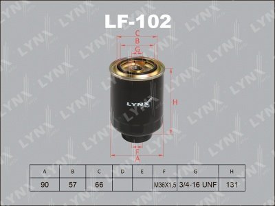 LYNXauto топливный фильтр LF-102 купить,7180