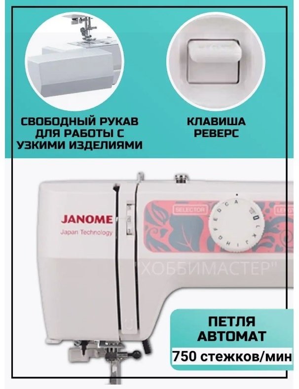 Швейная машина Janome Anna белый, розовый - ForteMarket Швейная машина Janome Anna белый, розовый купить,113100