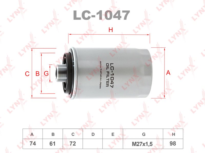 LYNXauto масляный фильтр LC1047 купить,3714