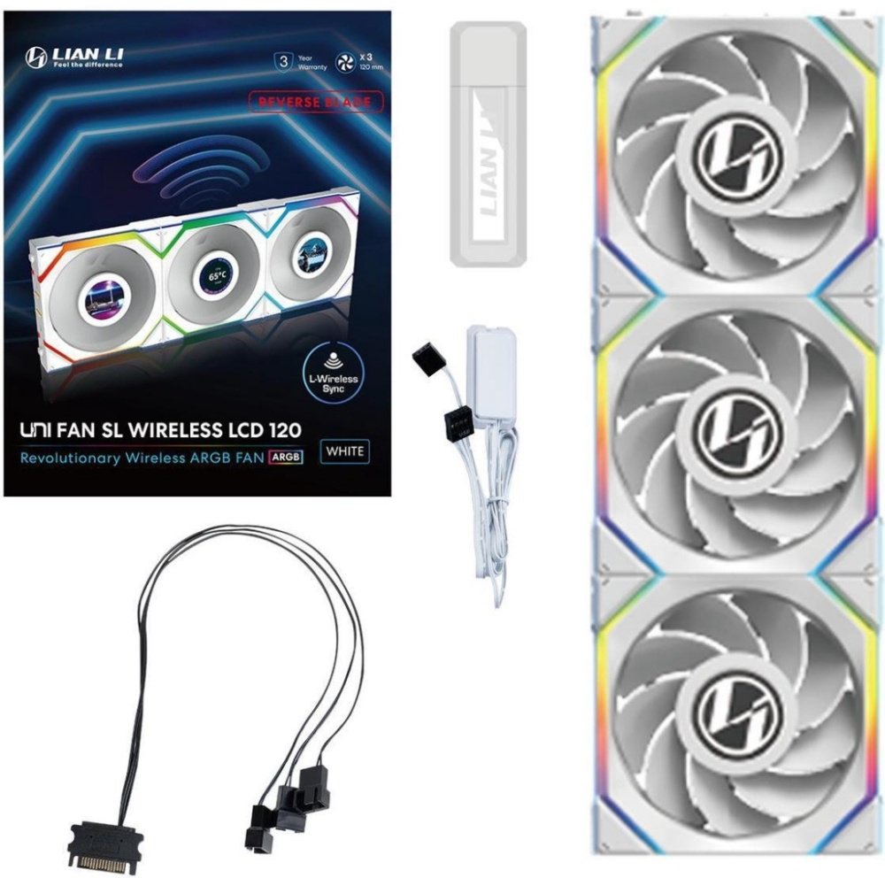 Кулер для корпуса LIAN LI UNI FAN SL WIRELESS LCD 120 Reverse Blade 12RSLLCD1W3W