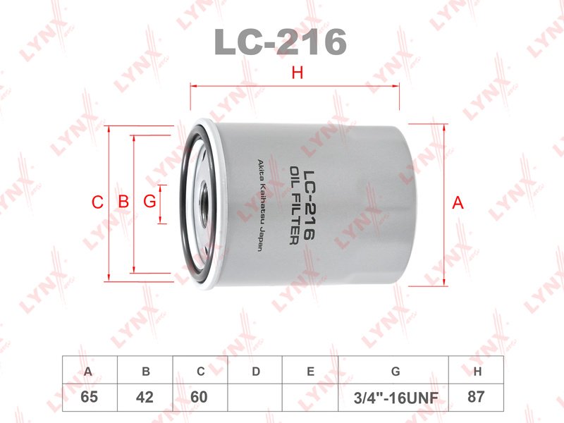LYNXauto масляный фильтр LC216 купить,2329