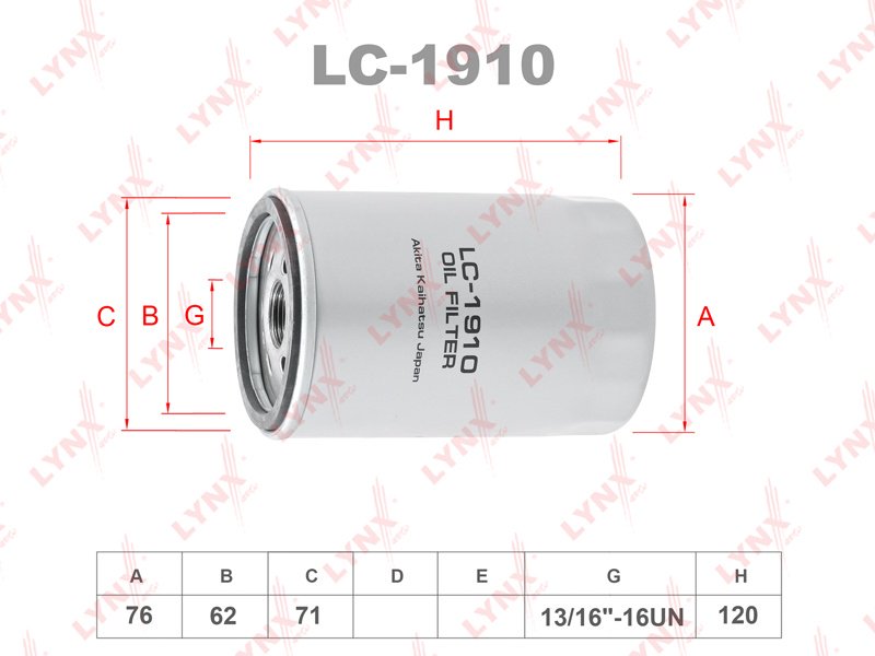 LYNXauto масляный фильтр LC1910 купить,2882