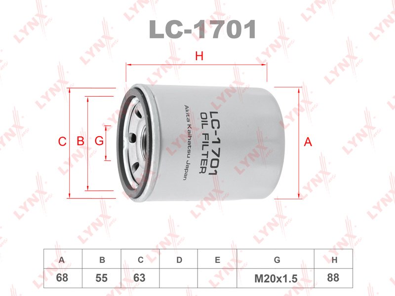 LYNXauto масляный фильтр LC1701 купить,2340