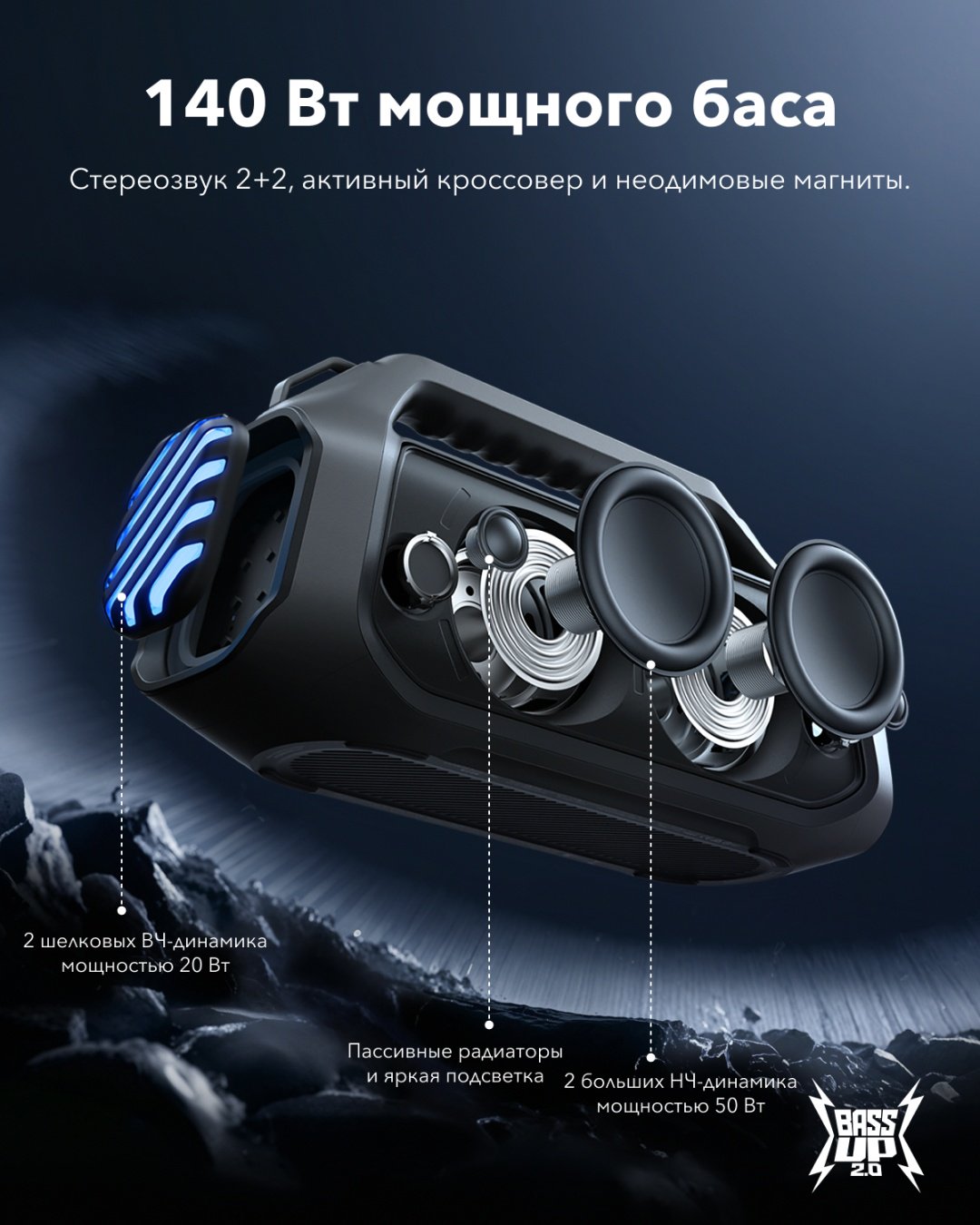 Портативная колонка Soundcore Boom 2 Plus черный купить,NaN