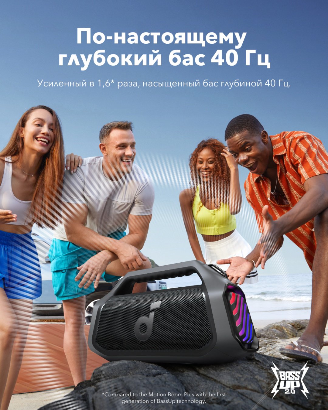 Портативная колонка Soundcore Boom 2 Plus черный купить,NaN