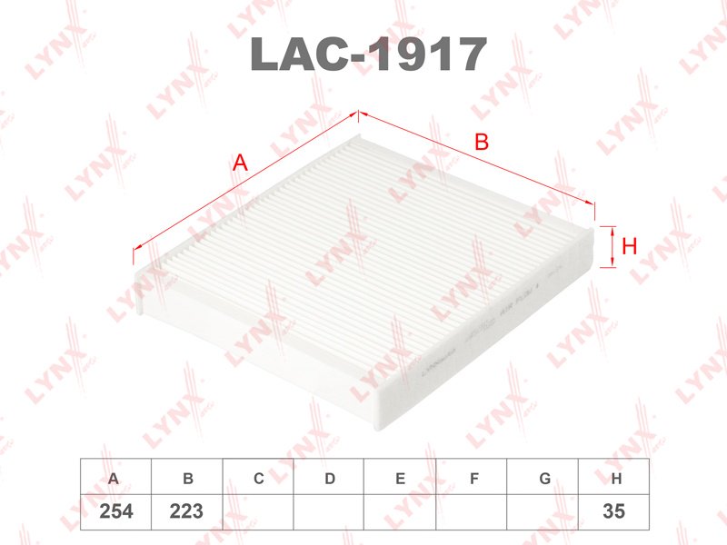 LYNXauto салонный фильтр LAC1917 купить,3576