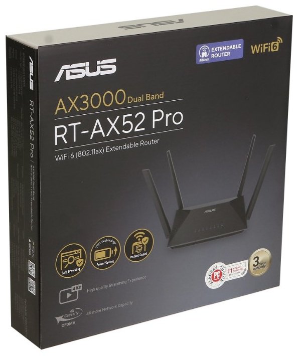 Wi-Fi роутер ASUS RT-AX52 Pro 90IG08T0-MO3H10