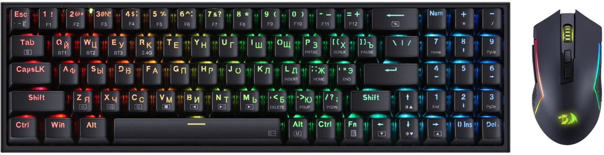 Клавиатура Комплект игровой клавиатура + мышь Redragon S136, 72158 купить,NaN