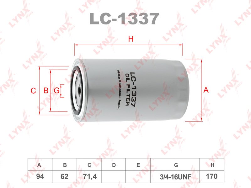 LYNXauto масляный фильтр LC1337 купить,4295