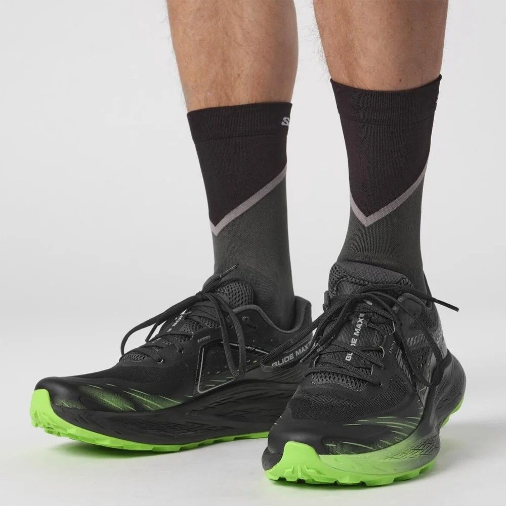 Кроссовки Salomon Glide max tr зеленый, черный купить,NaN