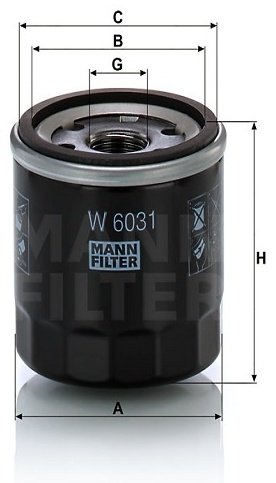 MANN-FILTER масляный фильтр W6031 купить,4168