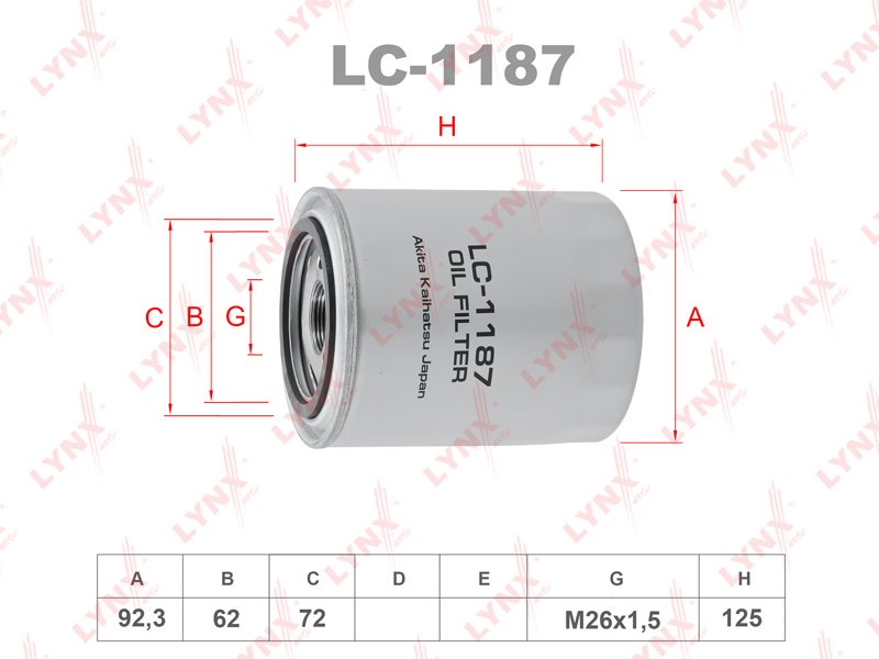 LYNXauto масляный фильтр LC1187 купить,5499