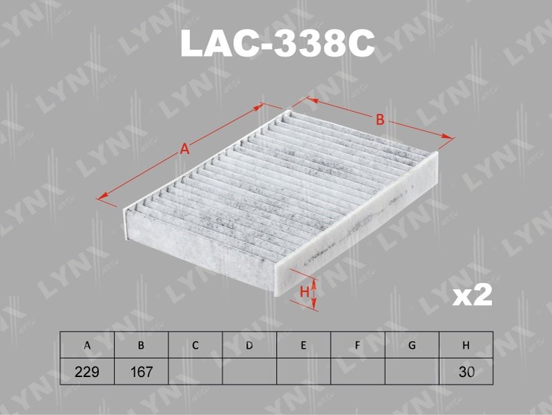 LYNXauto салонный фильтр LAC-338C купить,12560