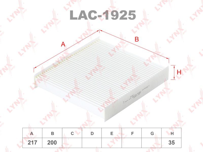 LYNXauto салонный фильтр LAC1925 купить,2759