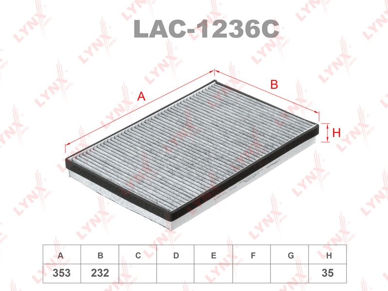 LYNXauto салонный фильтр LAC1236C купить,7049