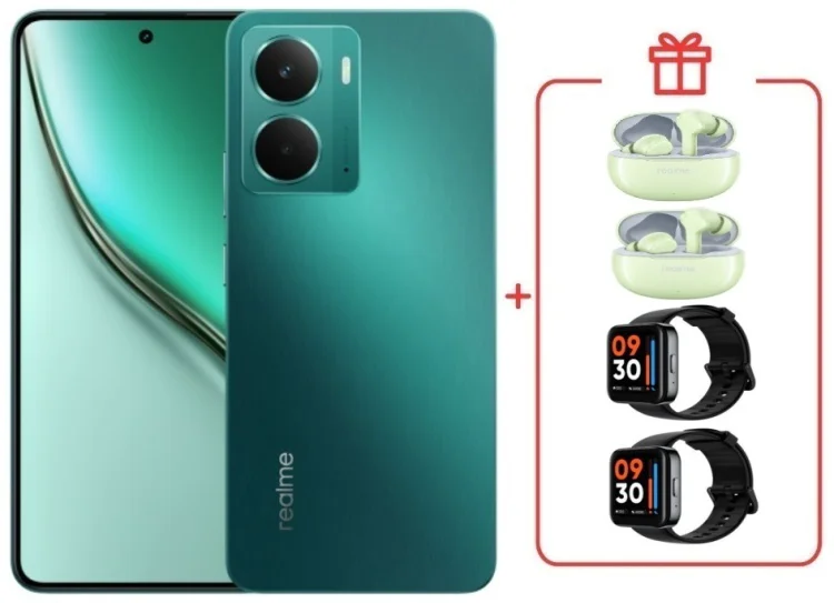 Смартфон Realme P3 8 ГБ/256 ГБ зеленый + подарок купить,NaN